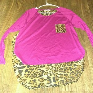 Purple colored leppard print shirt